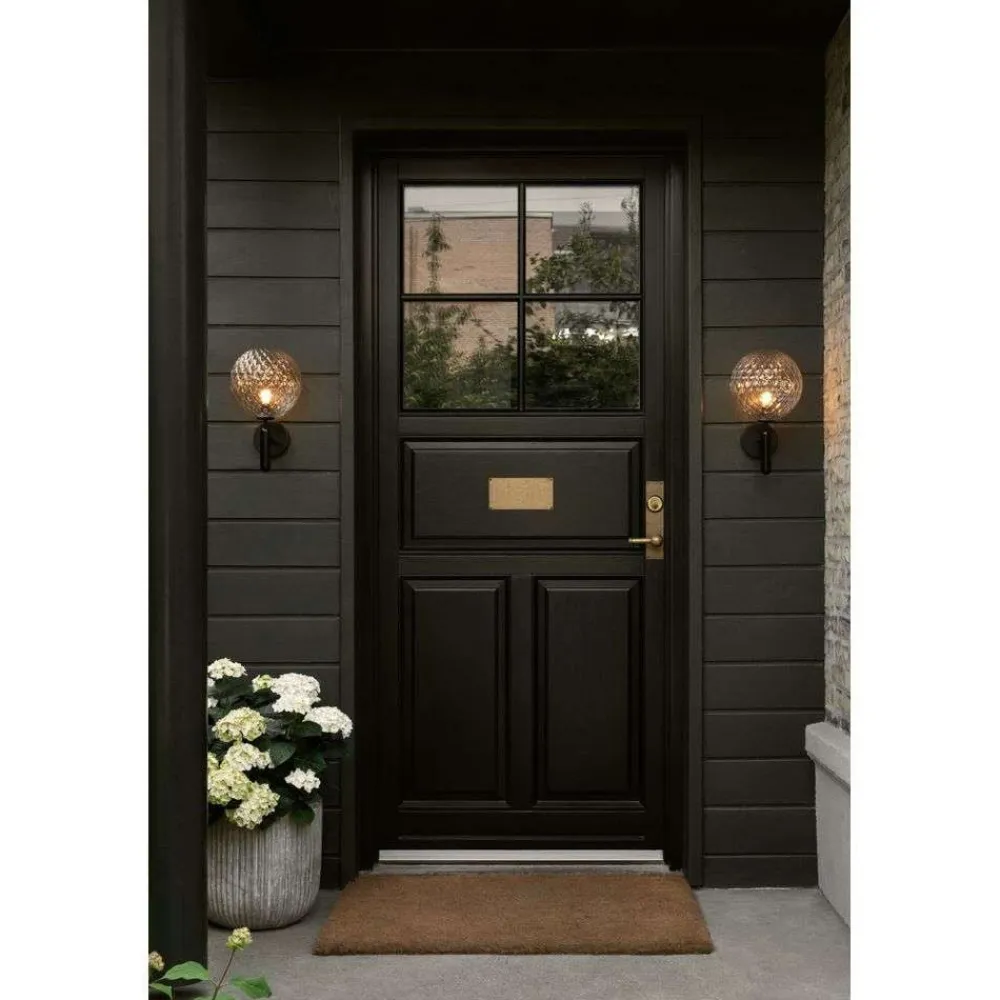 Nuura udendørs væglampe Miira, Ø 20 cm, sort/klar^Nuura Aps