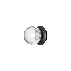 Nuura væglampe Liila 1, Ø 14 cm, IP44, sort/klar^Nuura Aps