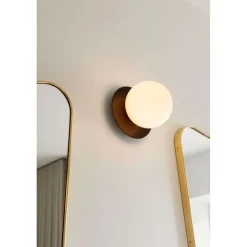 Nuura Aps Nuura væglampe Liila 1, IP44, Ø 16,5 cm, bronze/opal