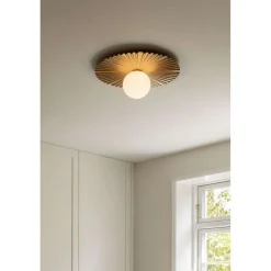 Nuura Aps Nuura væglampe Liila Muuse, Ø 42 cm, IP44, guld/opal