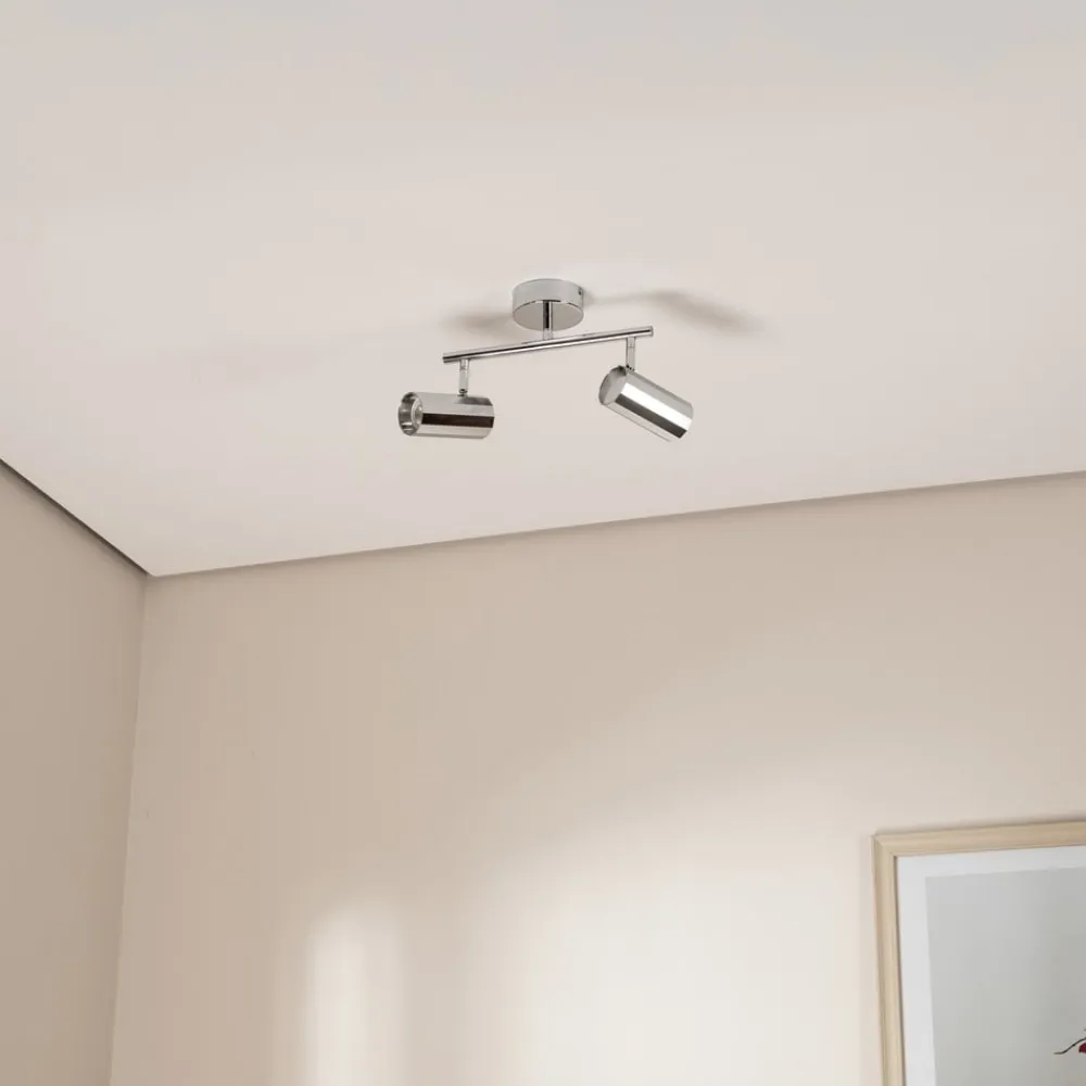 Oktano loftspot, kromfarvet Længde 30 cm 2 lyskilder metal^Lucea