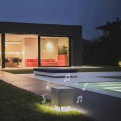 OLEV Cemento LED-sokkellampe med højttaler