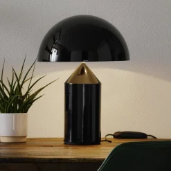 Atollo bordlampe, dæmpbar, Ø38cm, sort^Oluce Hot