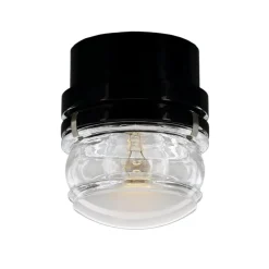 Oluce LED-væglampe Fresnel, sort, aluminium, glas, 2.700 K