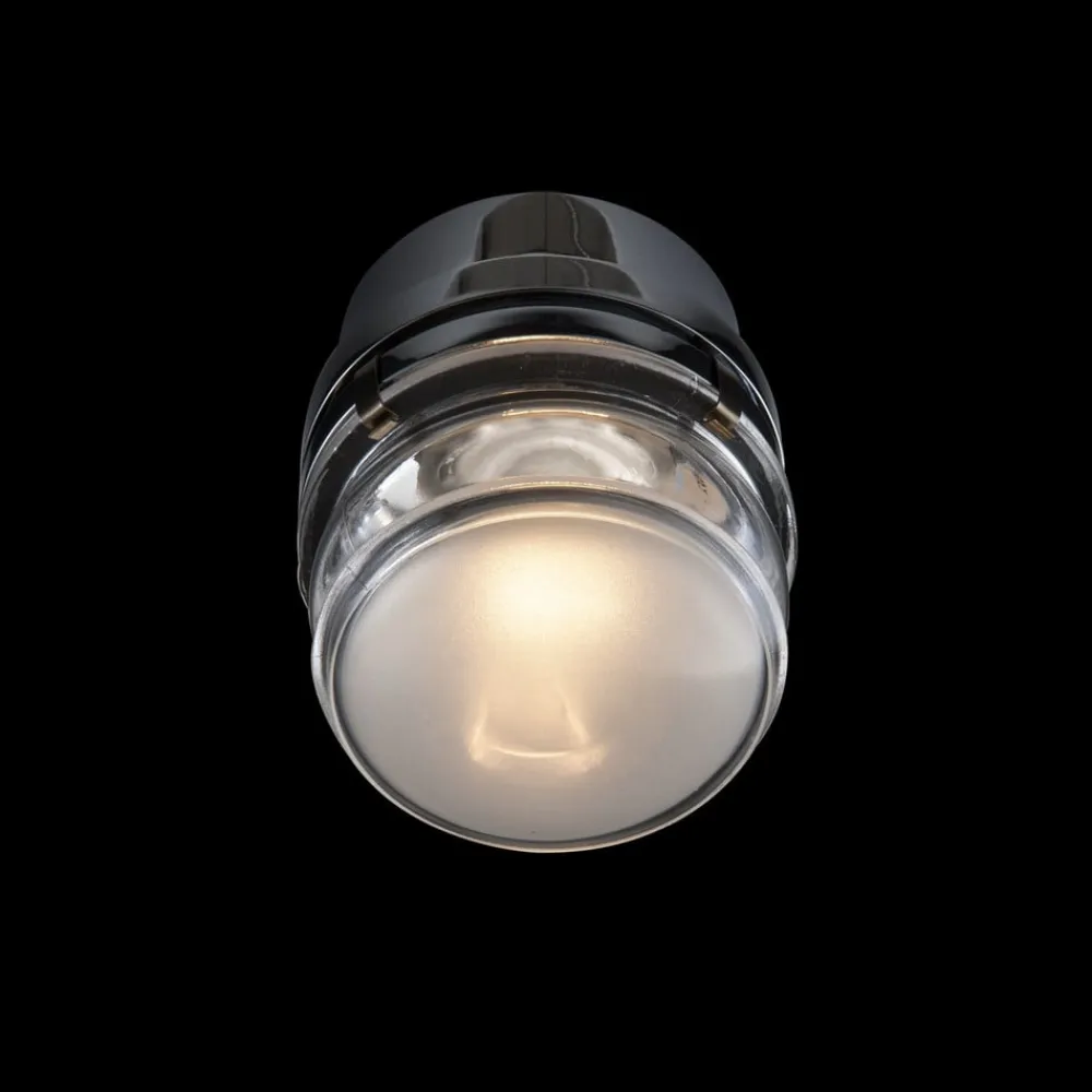 LED-væglampe Fresnel, kromfarvet, aluminium, glas, 2.700 K^Oluce New