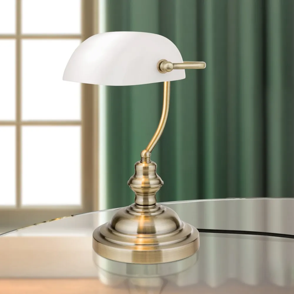 ORION Arbejdsrum/Kontor|Bordlamper>Onella bordlampe i banklampe opal