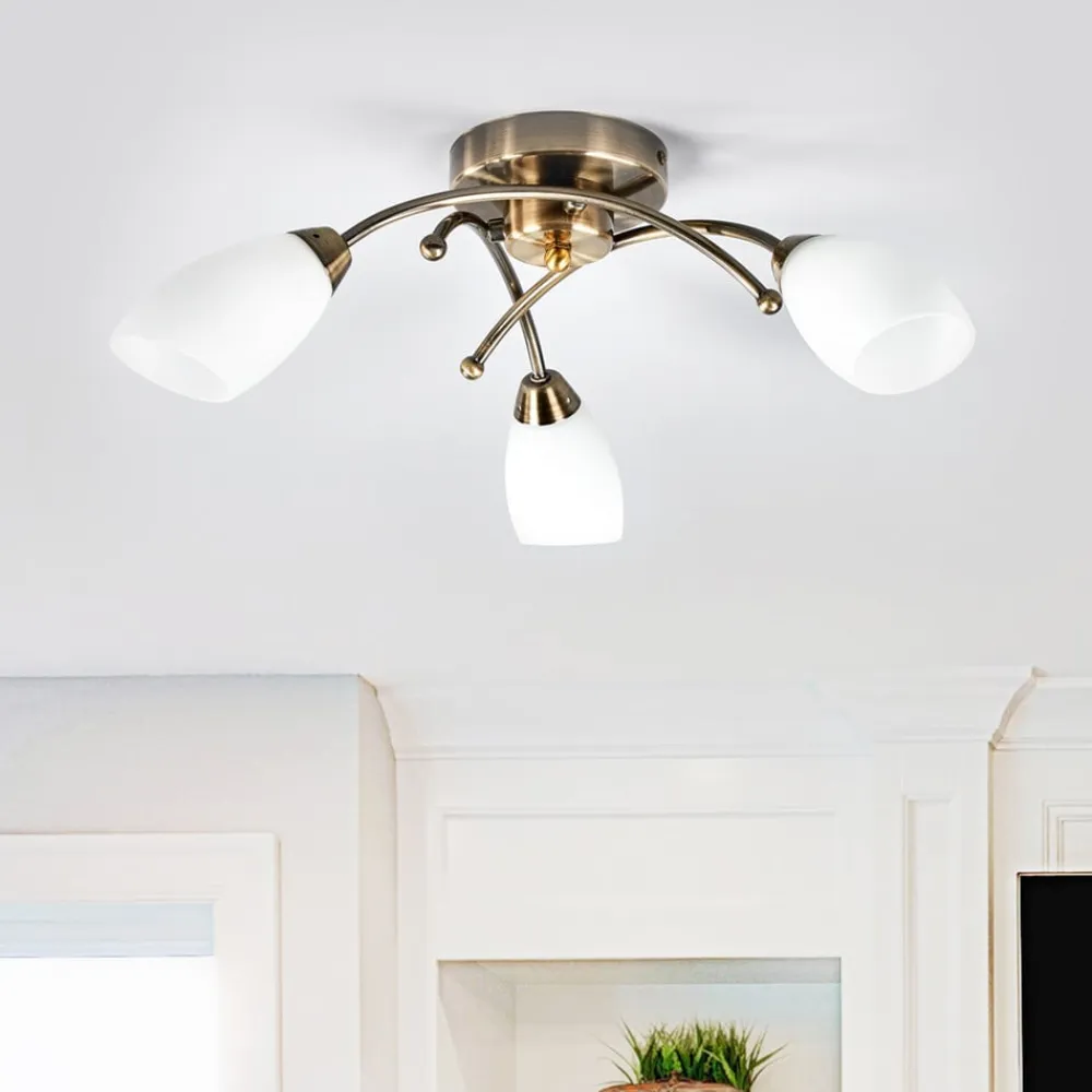 Searchlight OPERA pragtfuld loftlampe, patineret messing