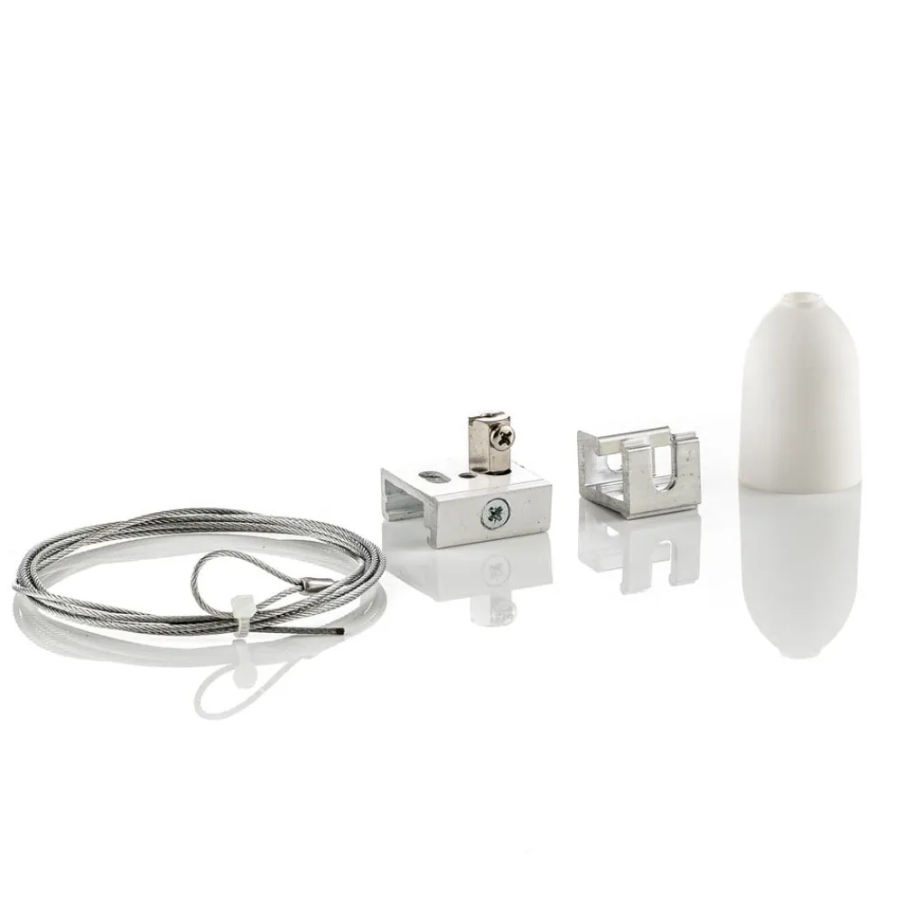 GLOBAL Skinnesystem>Ophængningssæt til Noa 3-faset skinne, 150 cm hvid