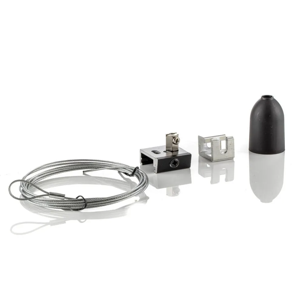 GLOBAL Ophængningssæt til Noa 3-faset skinne, 300 cm sort