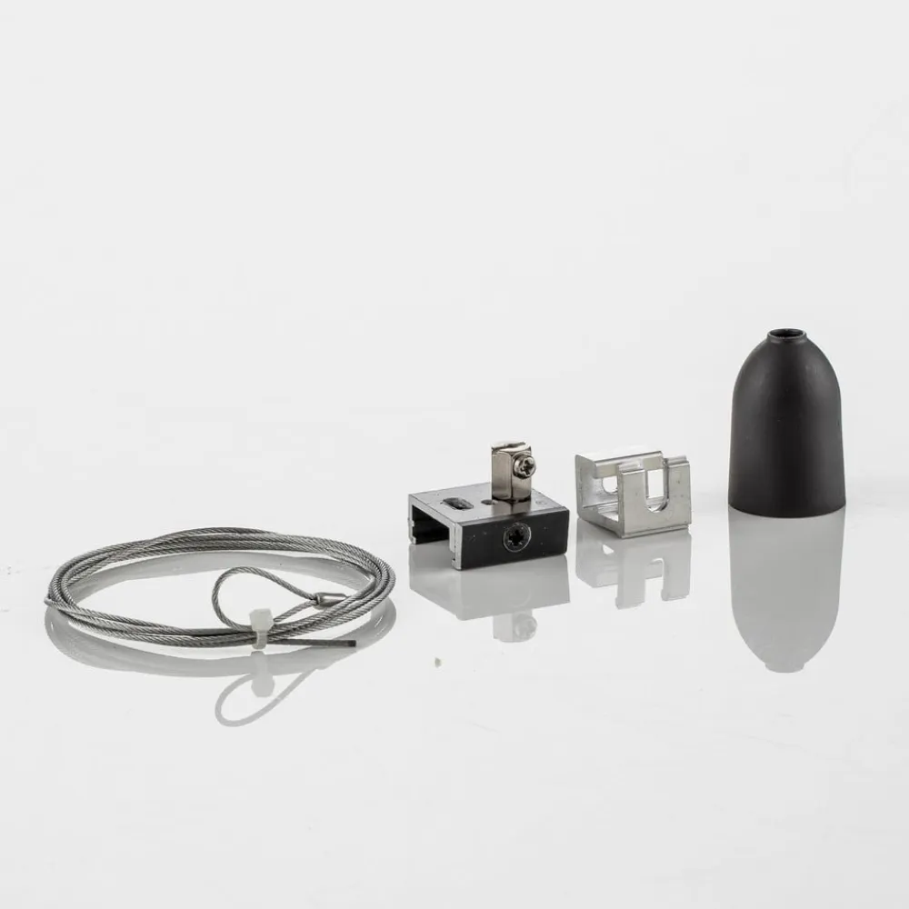 GLOBAL Ophængningssæt til Noa 3-faset skinne, 150 cm sort