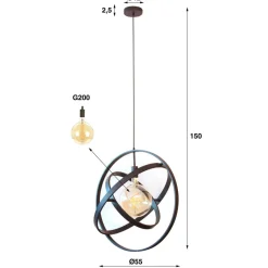 Orbit hængelampe, 3 ringe, 1 lyskilde, sort^Zijlstra Best
