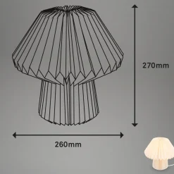 Origami bordlampe af hvidt papir, 27x26cm^Briloner New