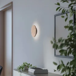 Argon Gang|Væglamper>Orios LED-væglampe, træ, Ø 20 cm, indirekte spotlight