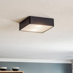 Argon Oro loftslampe af stål og glas, sort, 25 cm