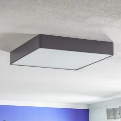 Oro loftslampe af stål og glas, grå, 45 cm^Argon