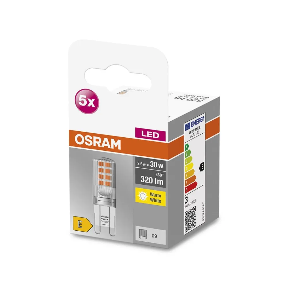 OSRAM Led Pærer>Base PIN LED-stiftsokkelpære G9 2,6 W 320 lm 5 stk
