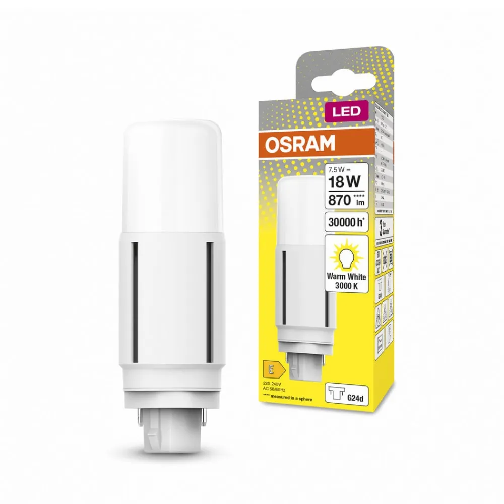OSRAM Kompakt Lysstofrør>Dulux LED-pære G24d D18 VT EM/AC 7,5 W 830