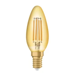 OSRAM Filament Pære>filament kertepære Vintage 1906, E14 Filament 4W 824 gold
