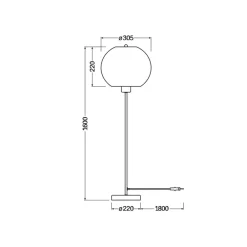 gulvlampe BALL, brun, højde 160 cm, bølgepap, E27^OSRAM Sale