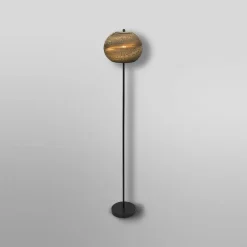 gulvlampe BALL, brun, højde 160 cm, bølgepap, E27^OSRAM Sale