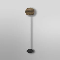 gulvlampe BALL, brun, højde 160 cm, bølgepap, E27^OSRAM Sale