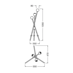 gulvlampe Decor Bubble, farverig, 3 lyskilder, stål, E27^OSRAM Discount