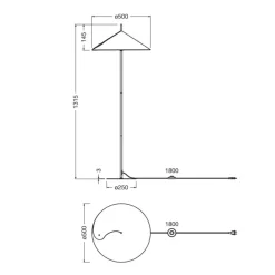OSRAM gulvlampe Decor Flip, blå, filt, E14, justerbar