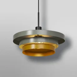 hængelampe Decor Layers, grøn/gul, stål, E27^OSRAM Outlet