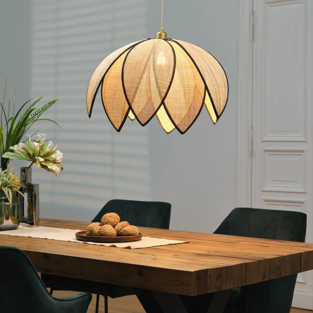 OSRAM hængelampe Decor Rattan Lotus, Ø 67 cm, beige, E27
