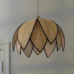 OSRAM hængelampe Decor Rattan Lotus, Ø 67 cm, beige, E27