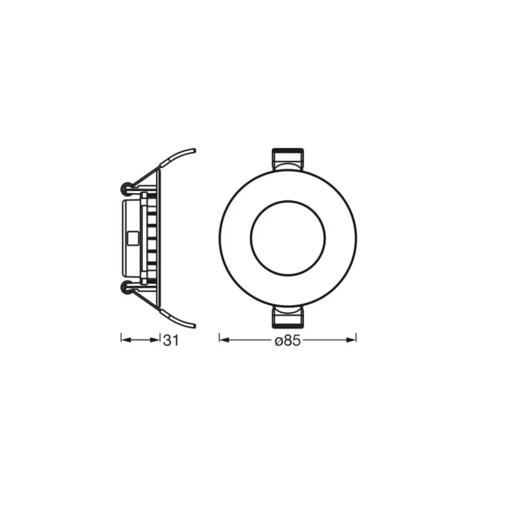 indbygget loftlampe med LED SLIM, Ø 9 cm, 3.000 K, hvid^OSRAM Clearance