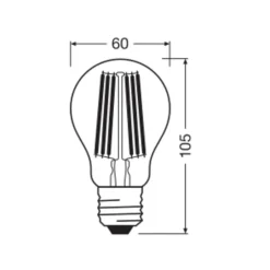 OSRAM Filament Pære>LED Classic, glødetråd, E27, 7,2 W, 1.521 lm, 4.000 K