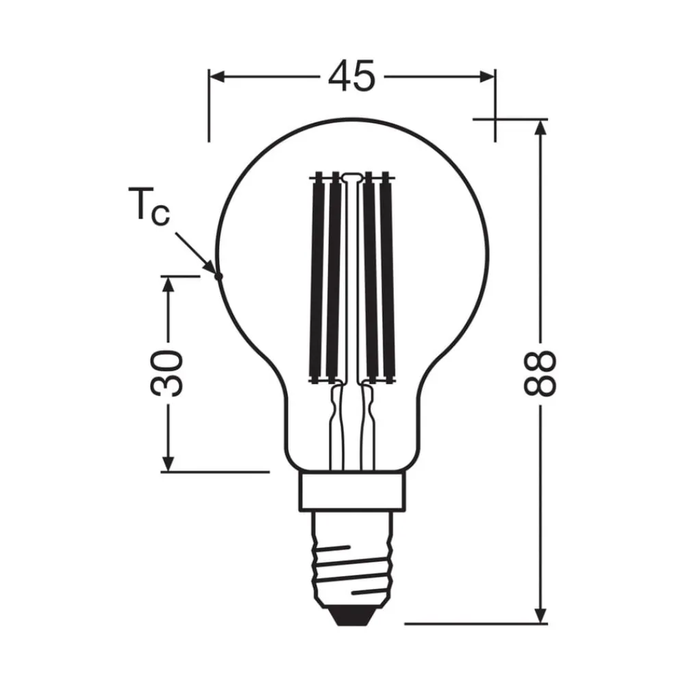 OSRAM Filament Pære>LED Filament E14 2,2W 2700K 470lm 2-pak