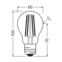 OSRAM Filament Pære>LED glødepære E27 2,2W filament 4.000K 470lm 2-pak