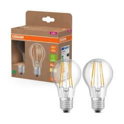LED glødepære E27 3,8W Filament 2,700K 806lm 2-pak^OSRAM Sale
