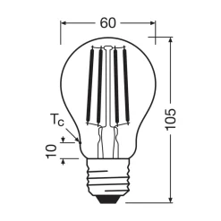 OSRAM Led Pærer>LED glødepære E27 2,2W filament 2.700K 470lm 2-pak