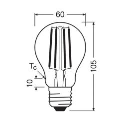 LED glødepære Filament E27 3,8W 827 energiklasse A 3-pak^OSRAM Best