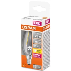 LED kertepære E14 2,8W 827 dæmpbar klar^OSRAM New