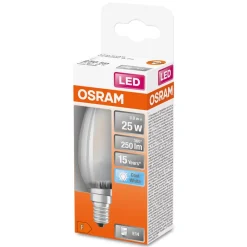 OSRAM Led Pærer>LED stearinlys E14 Classic B 2,5W 4.000K mat