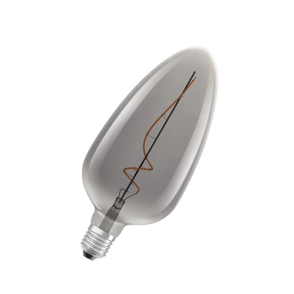OSRAM Dæmpbar Led-Pære|Filament Pære>LED Vintage 1906, C125, glødetråd, grå, E27, 4 W, 818