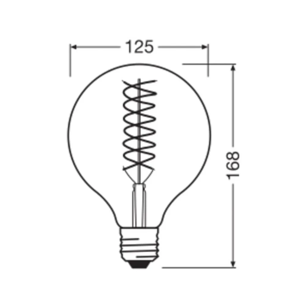 OSRAM Filament Pære|Led Pærer>LED Vintage 1906, G125, E27, 8,4 W, guld, 824, dim.