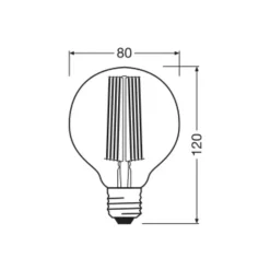 OSRAM LED Vintage 1906, G80, E27, 11 W, grå, 1.800 K, dim.