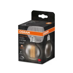 OSRAM LED Vintage 1906, G80, E27, 11 W, grå, 1.800 K, dim.