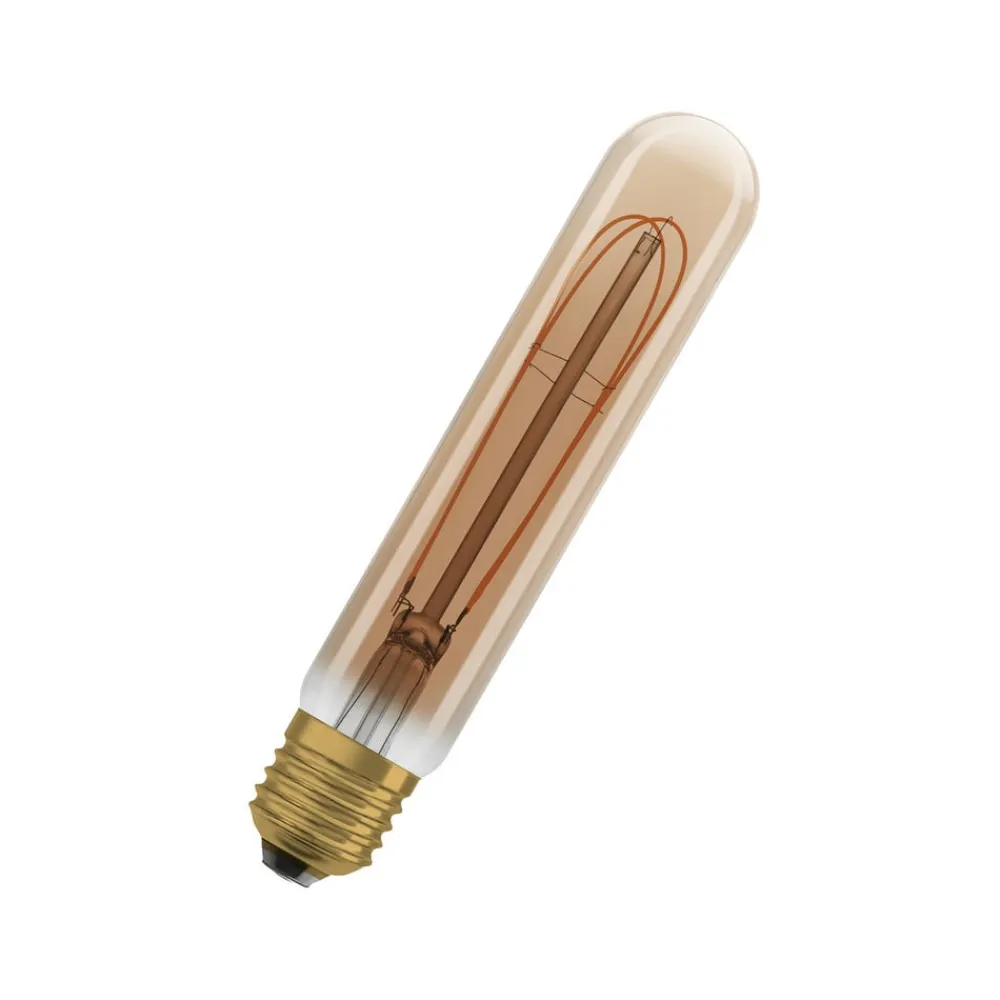 OSRAM Dæmpbar Led-Pære|Filament Pære>LED Vintage 1906, rør, guld, E27, 4,8 W, 822, dim.