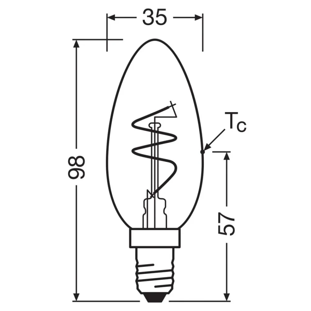 OSRAM Filament Pære>LED Vintage B28 E14 4,6W 927 Spiral Filament clear dæmpbar