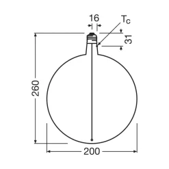 OSRAM Led Pærer>LED Vintage Big Globe E27 4,8W 818 Filament brun dæmpbar