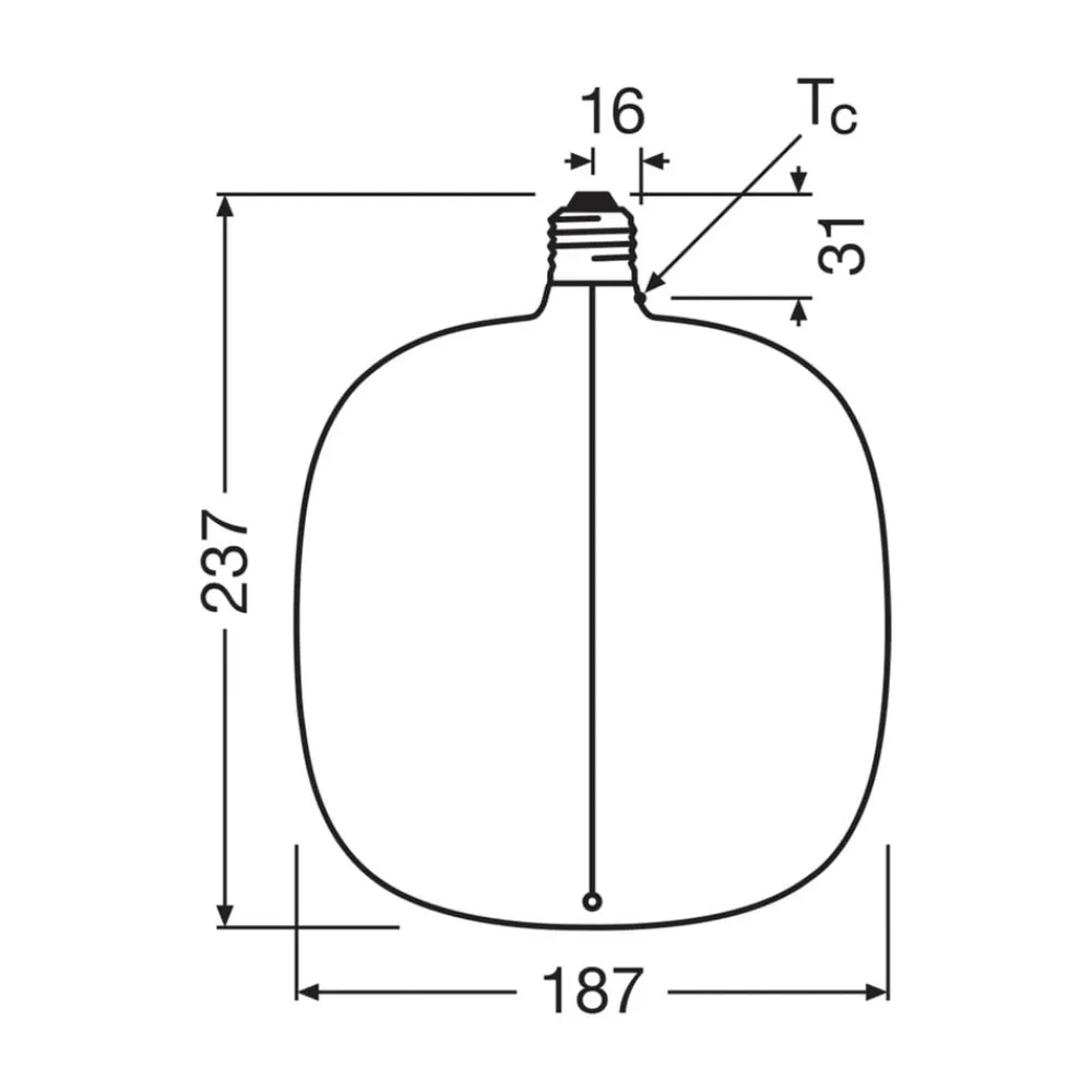 LED Vintage Big Oval E27 4,8W 818 Filament brun dæmpbar^OSRAM Hot