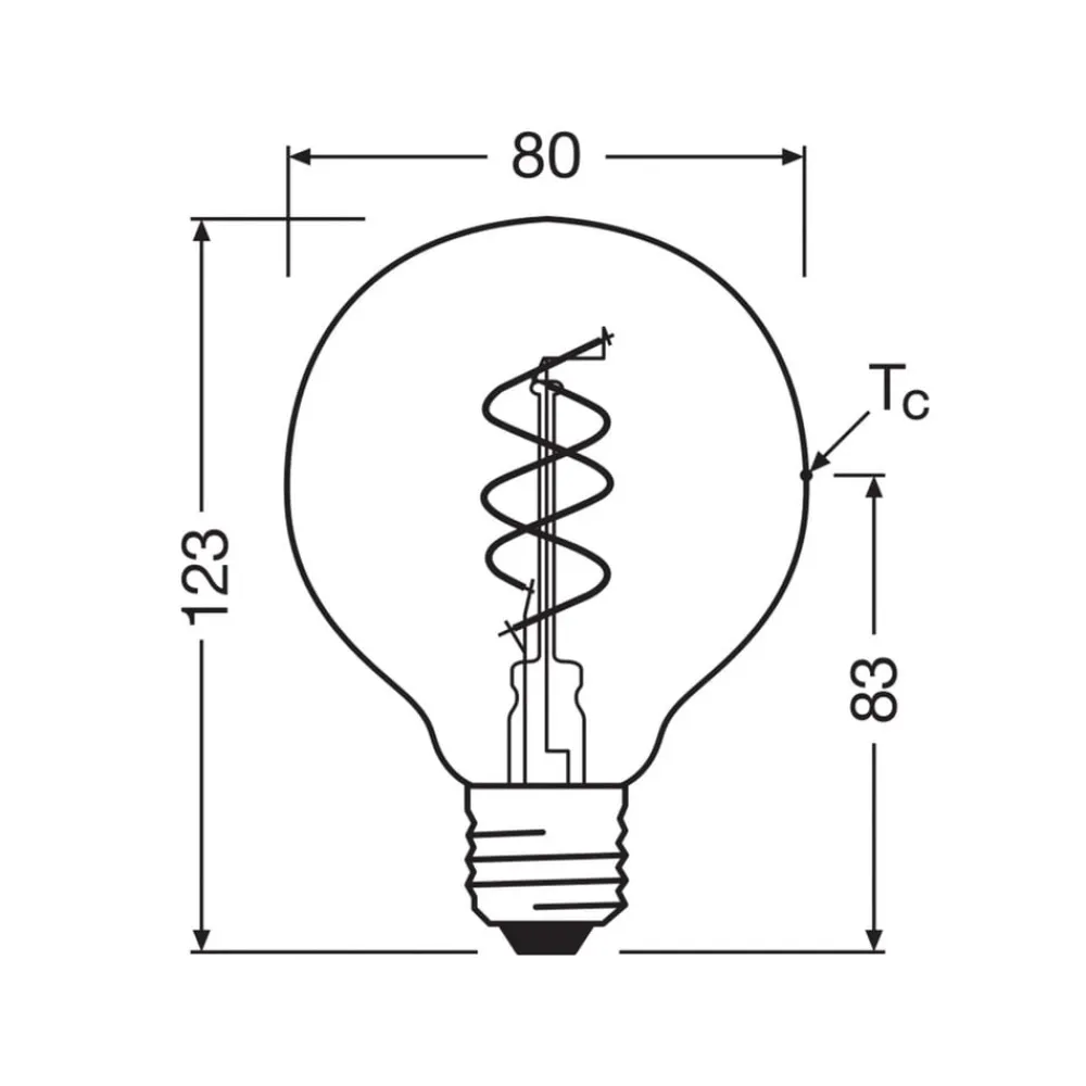 LED Vintage G80 E27 4,6W 927 Spiral Filament clear dæmpbar^OSRAM Hot