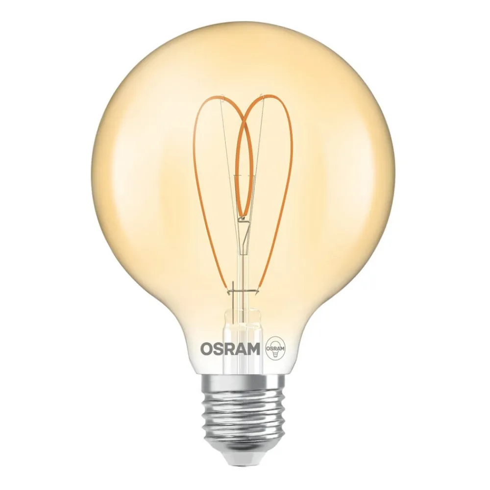 OSRAM Filament Pære>LED Vintage G95 E27 4,9W 922 Heart Filament guld dæmpbar