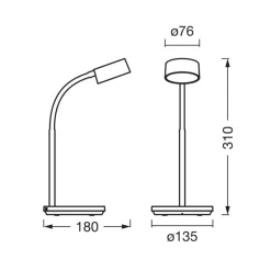 LED-bordlampe Office Line Desk Cylinder hvid CCT dæmpbar^OSRAM Online